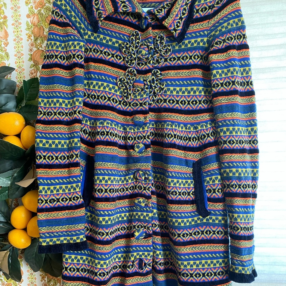 Colorful Anthropologie duster sweater
